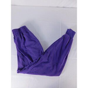 YO Sweatpants Womens Small Purple Elastic Waist Tapered Joggers Pockets Lounge